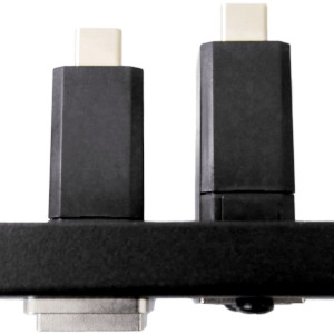 Front and rear mounted CLIFF feedthrough connectors seen from above