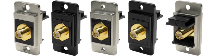 RP-SMA female-to-female front-or-rear-mounting DualSLIM metal feedthrough socket CP30761M...