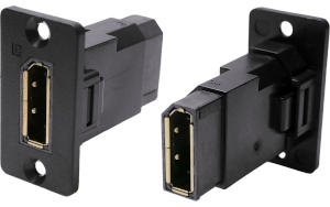Displayport female to female slim plastic front mounting feedthrough connector CP30633