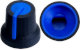 Black K87MAR push fit rotary control knob with blue marker. 6 mm D shaft CL170827BR