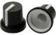 Black K87MBR push fit rotary control knob with white marker. 6 mm D USA shaft CL170841FR