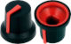 Black K87MBR push fit rotary control knob with red marker. 6 mm D shaft CL170853BR