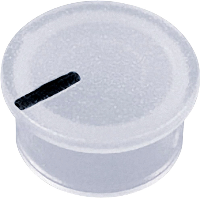 translucent cap with marker line