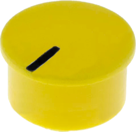 yellow cap with marker line