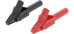 CRC/02 Set of red and black mini crocodile clips