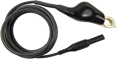 CIH22105 LV Earth bond lead with black shrouded crocodile clip to 4 mm plug